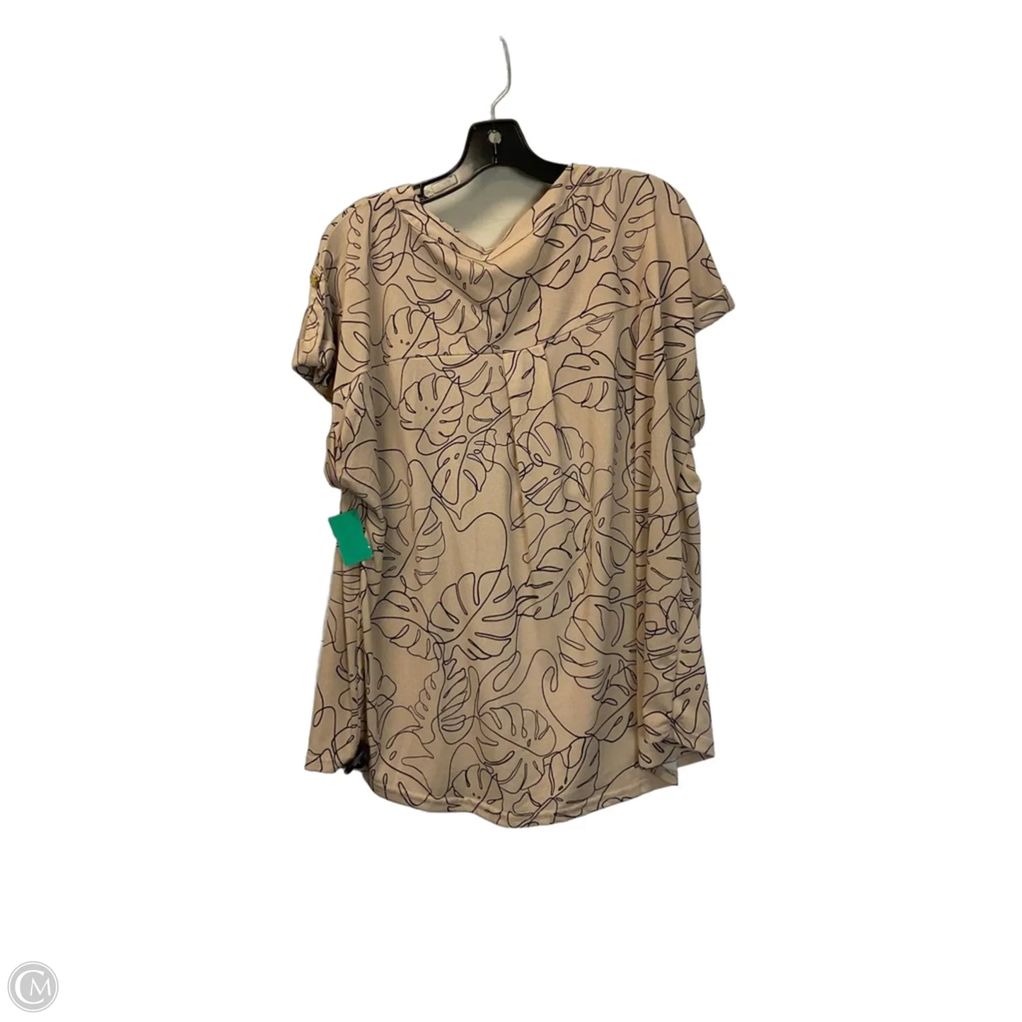 Top Short Sleeve By Clothes Mentor In Beige, Size: 2x