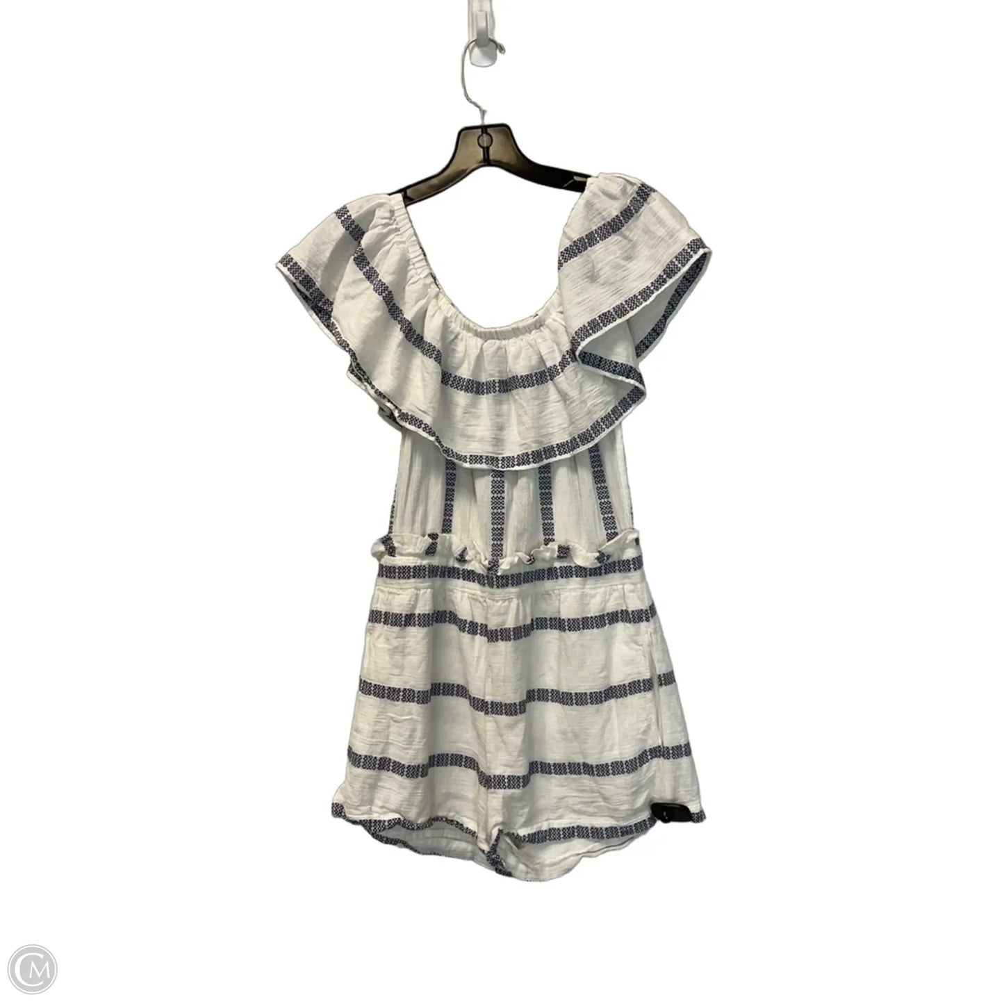 Romper By Clothes Mentor In Blue & Cream, Size: S