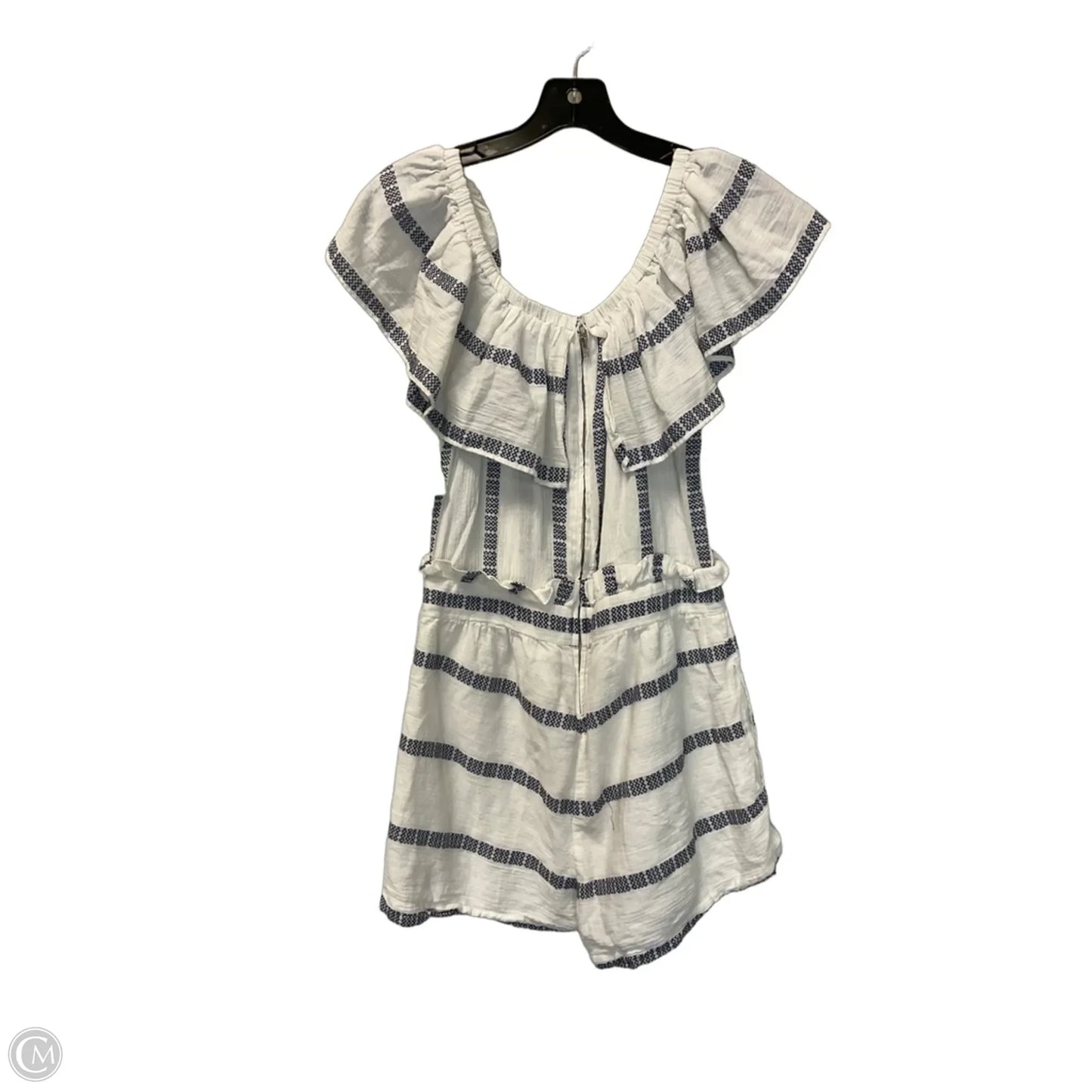 Romper By Clothes Mentor In Blue & Cream, Size: S