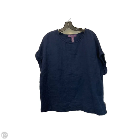 Top Short Sleeve By Gloria Vanderbilt In Blue, Size: L