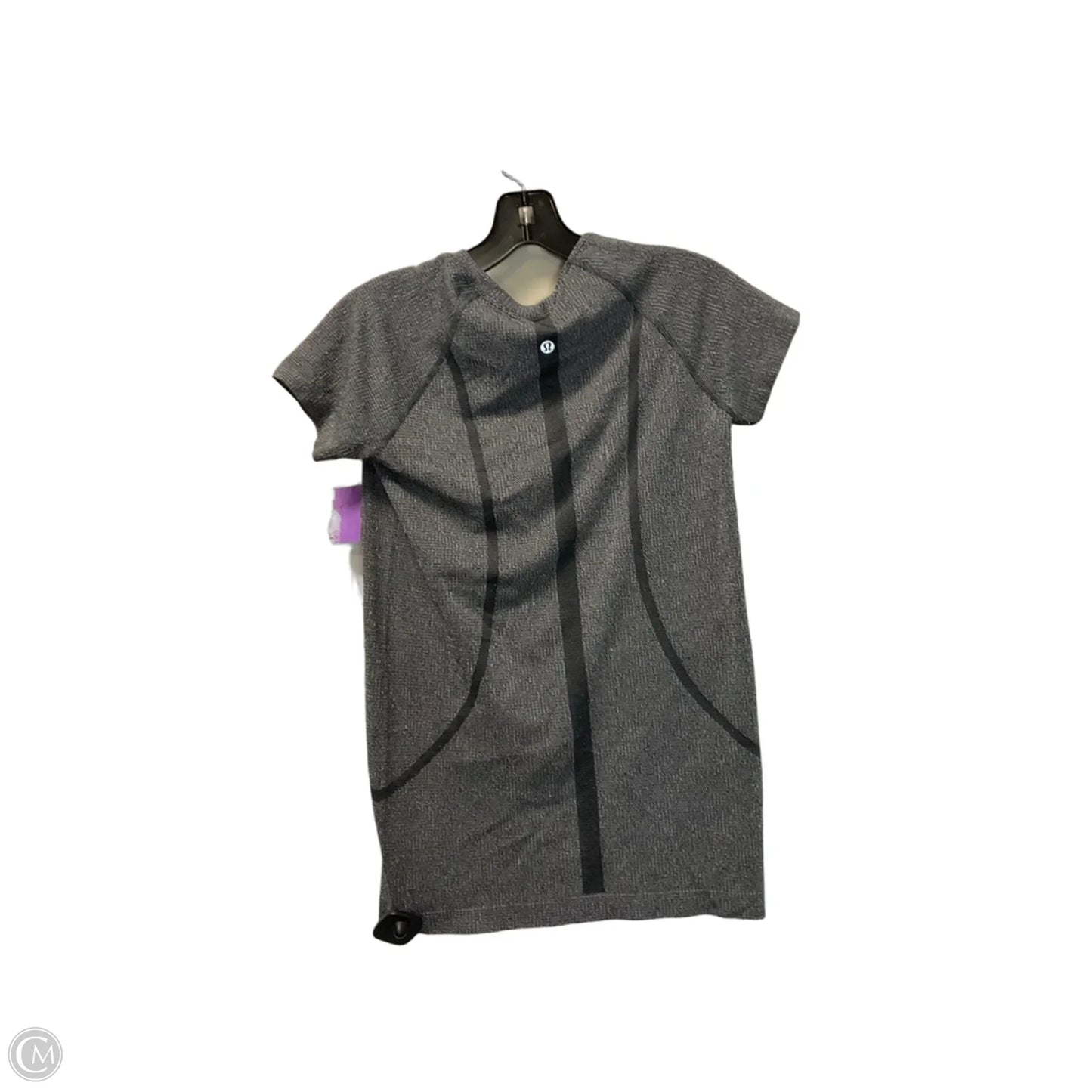 Athletic Top Short Sleeve By Lululemon In Grey, Size: 6