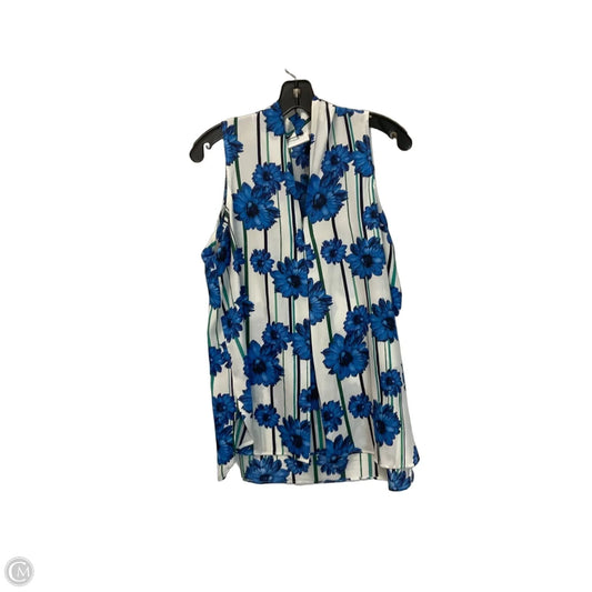 Top Sleeveless By New York And Co In Blue & White, Size: M
