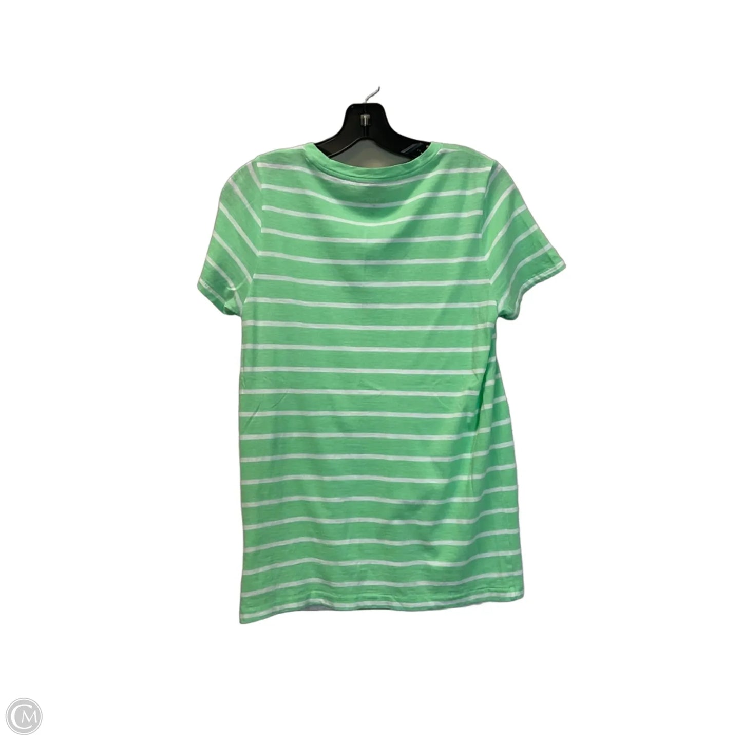 Top Short Sleeve Basic By J. Crew In Green & White, Size: M