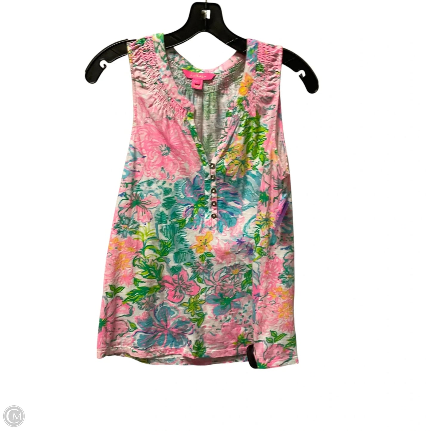 Top Sleeveless Designer By Lilly Pulitzer In Blue & Pink, Size: S