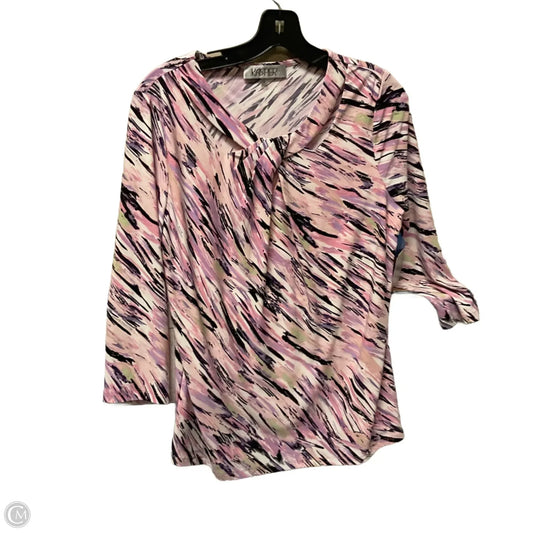 Top Long Sleeve By Kasper In Pink & Purple, Size: M