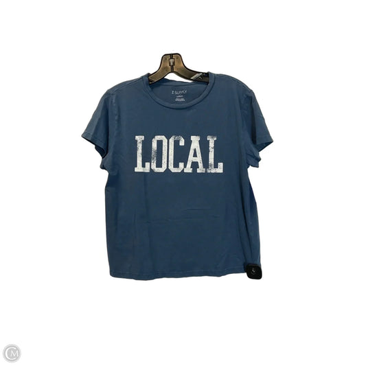Top Short Sleeve Basic By Z Supply In Blue, Size: L
