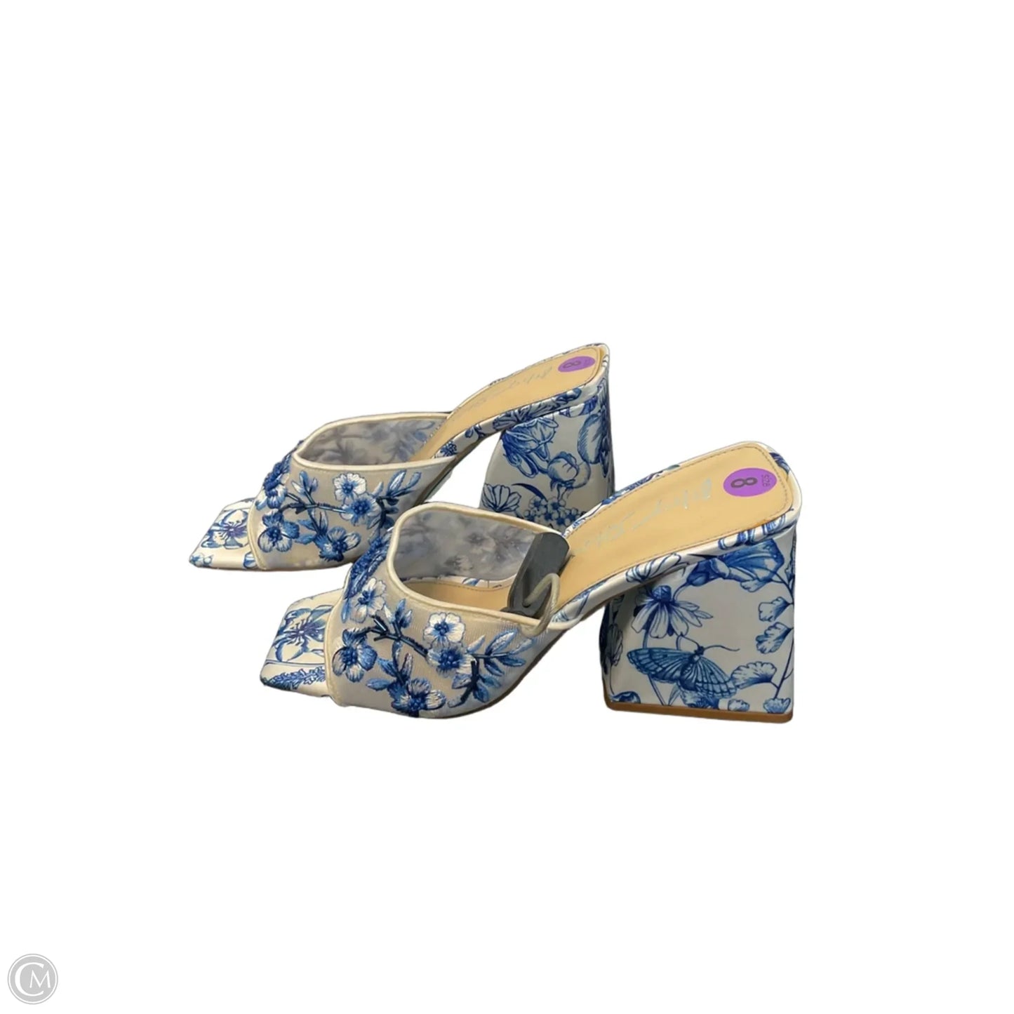 Sandals Heels Block By Betsey Johnson In Blue, Size: 8