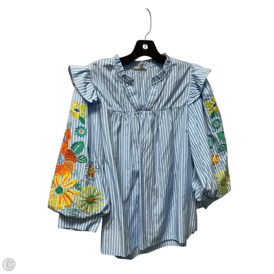 Top Long Sleeve By Jodifl In Blue, Size: M