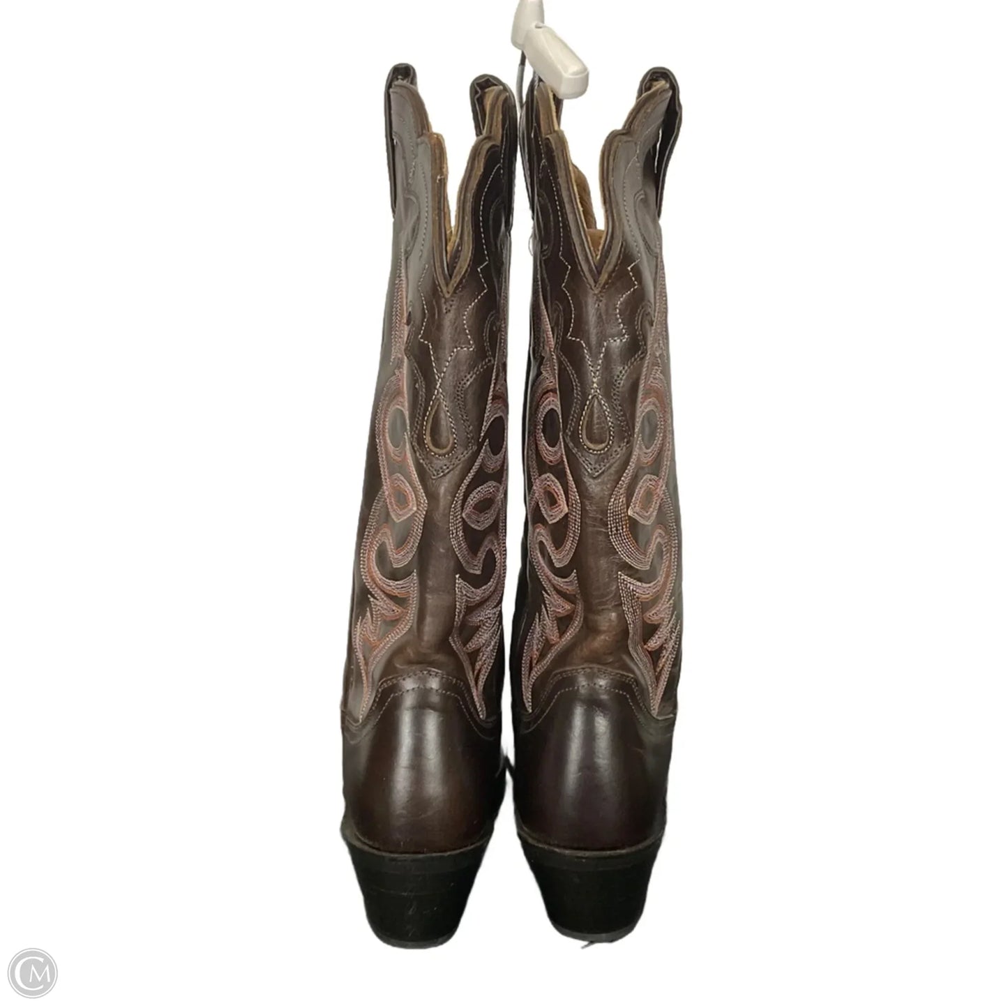 Boots Mid-calf Heels By Justin In Brown, Size: 5