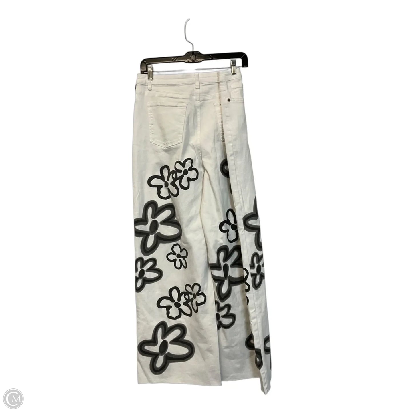 Jeans Wide Leg By Easel In White Denim, Size: L