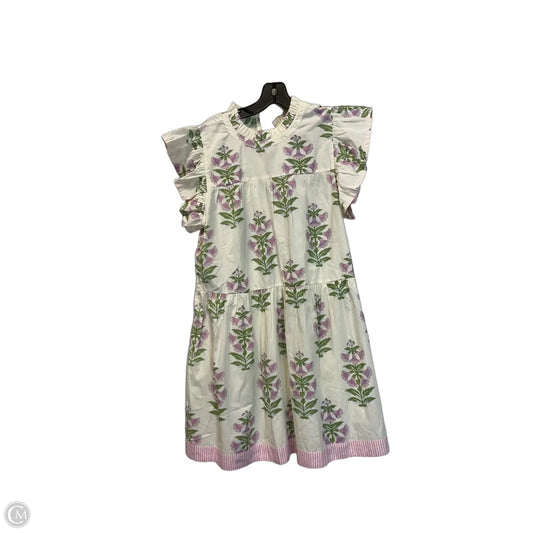 Dress Casual Short By Mudpie In Cream & Pink, Size: M