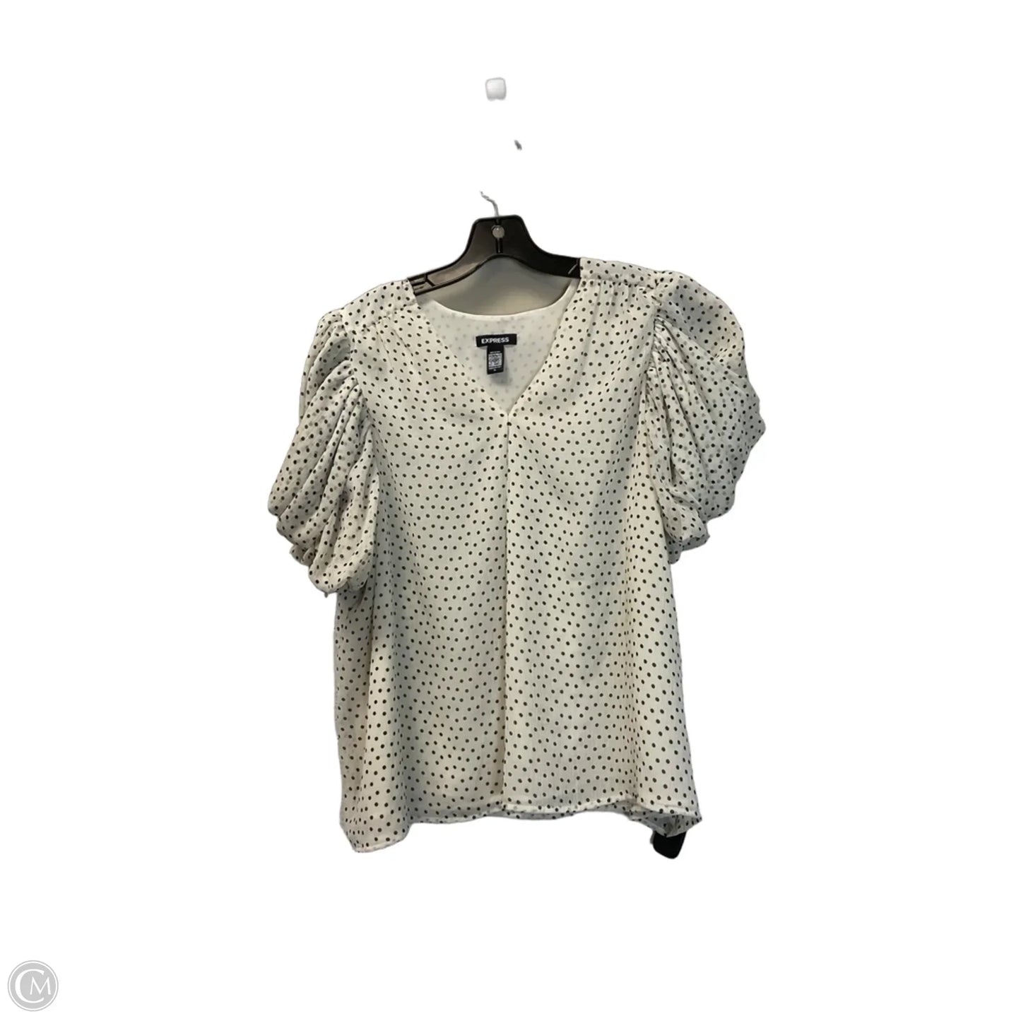 Top Short Sleeve By Express In Polkadot Pattern, Size: Xl