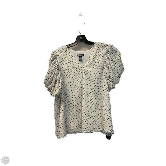 Top Short Sleeve By Express In Polkadot Pattern, Size: Xl
