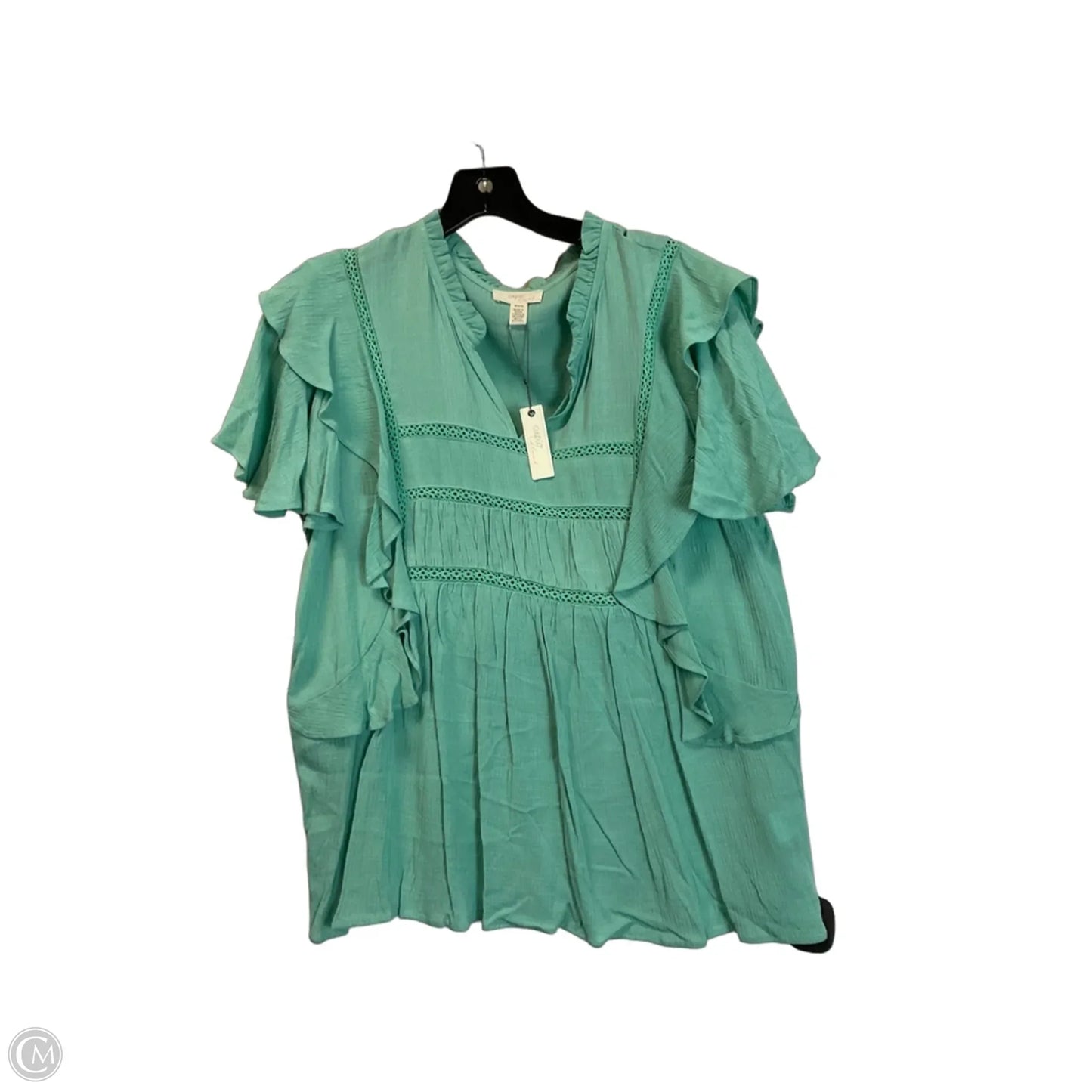Top Short Sleeve By Cupio In Teal, Size: M