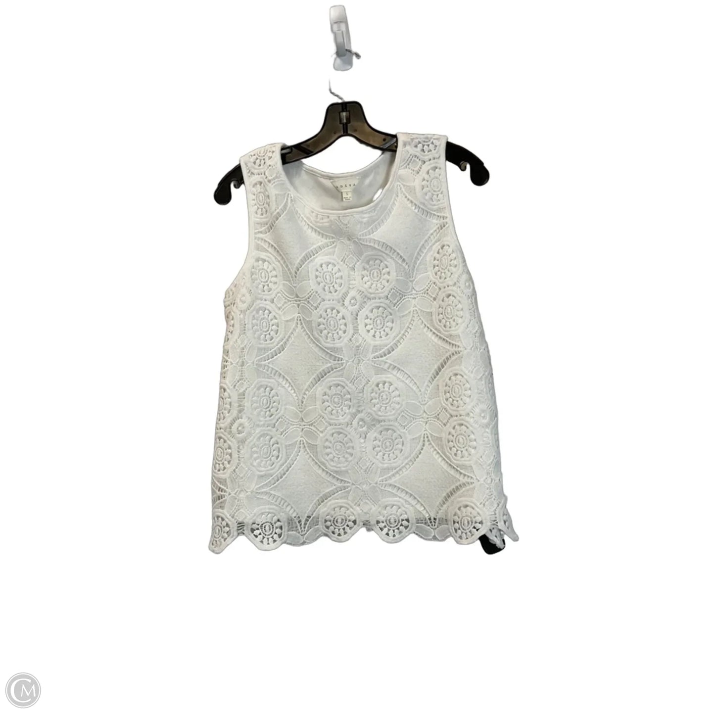 Top Sleeveless By Adiva In White, Size: L