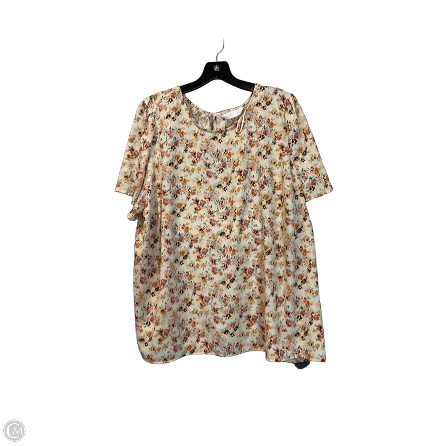 Top Short Sleeve By Lc Lauren Conrad In Floral Print, Size: 2x