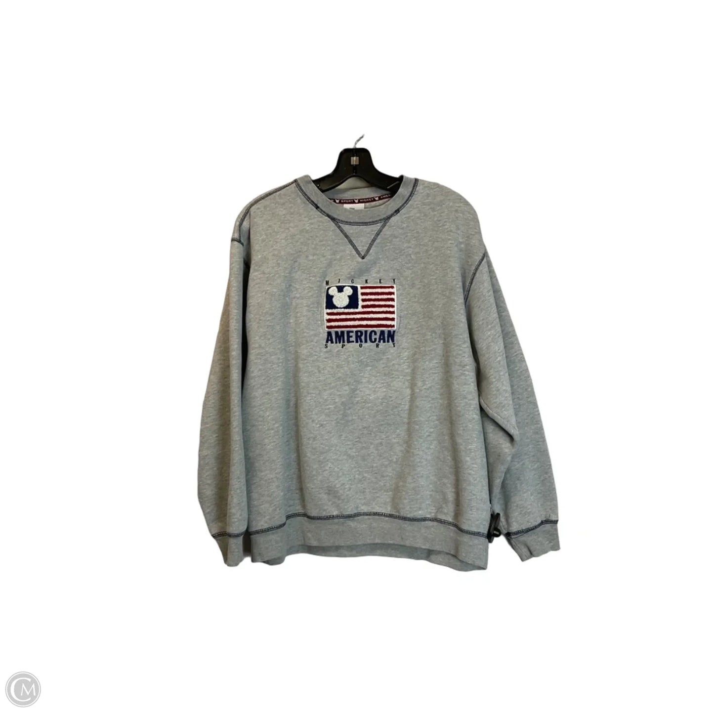 Sweatshirt Crewneck By Disney Store In Grey, Size: M