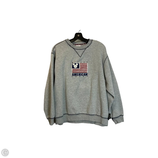Sweatshirt Crewneck By Disney Store In Grey, Size: M