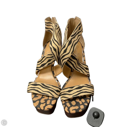 Sandals Heels Wedge By Jessica Simpson In Animal Print, Size: 9.5
