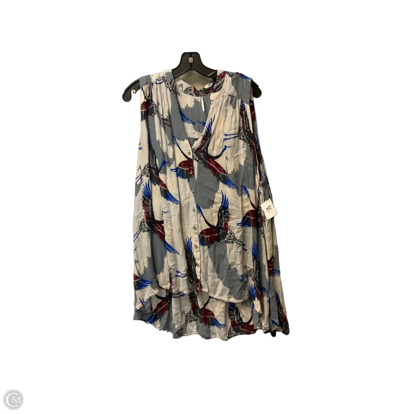 Top Sleeveless By Free People In Blue & Cream, Size: L