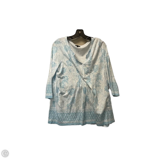 Top 3/4 Sleeve By Talbots In Blue, Size: 1x