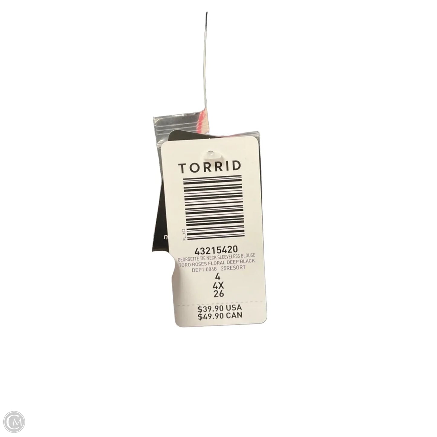 Top Sleeveless By Torrid In Black & Red, Size: 4x