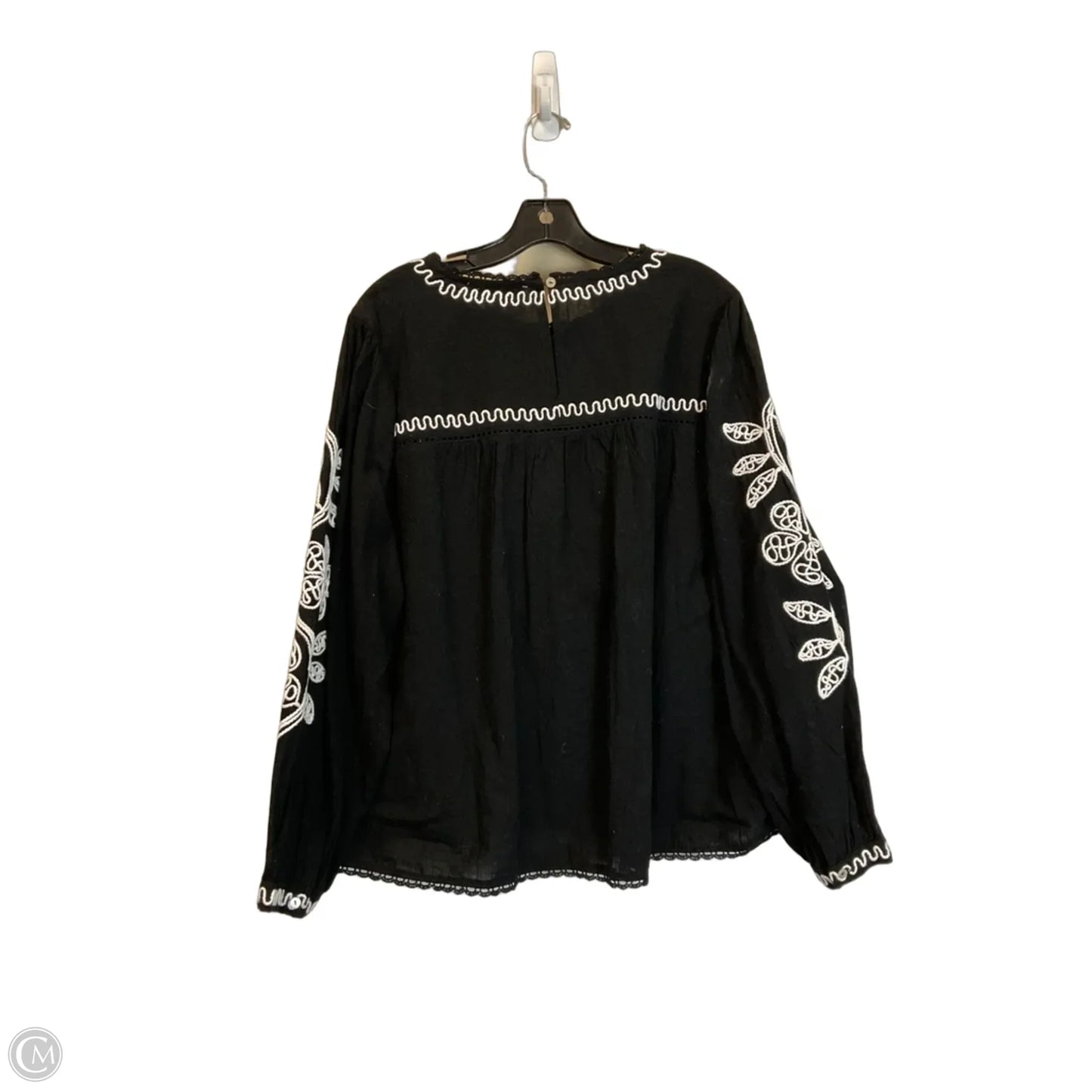 Top Long Sleeve By Clothes Mentor In Black & White, Size: 1x
