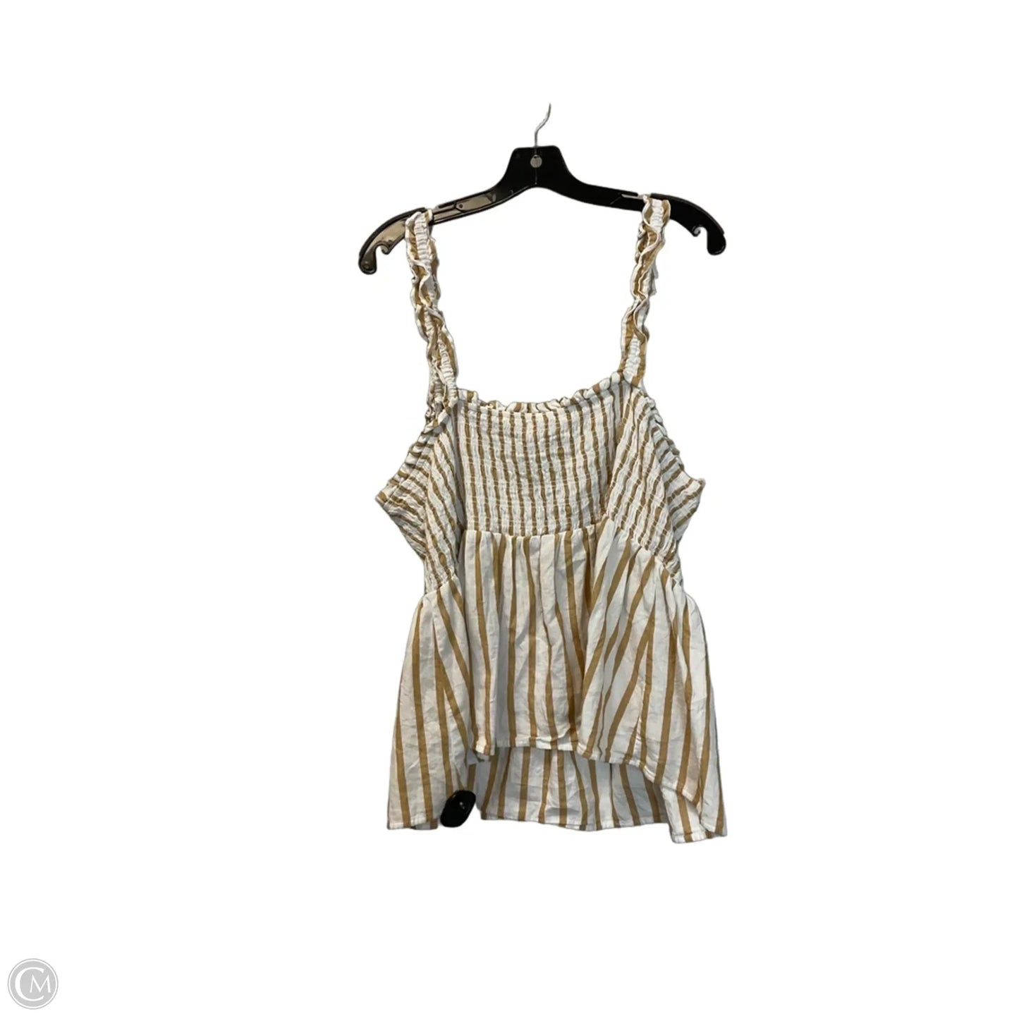 Top Sleeveless By Ava & Viv In Tan & White, Size: L