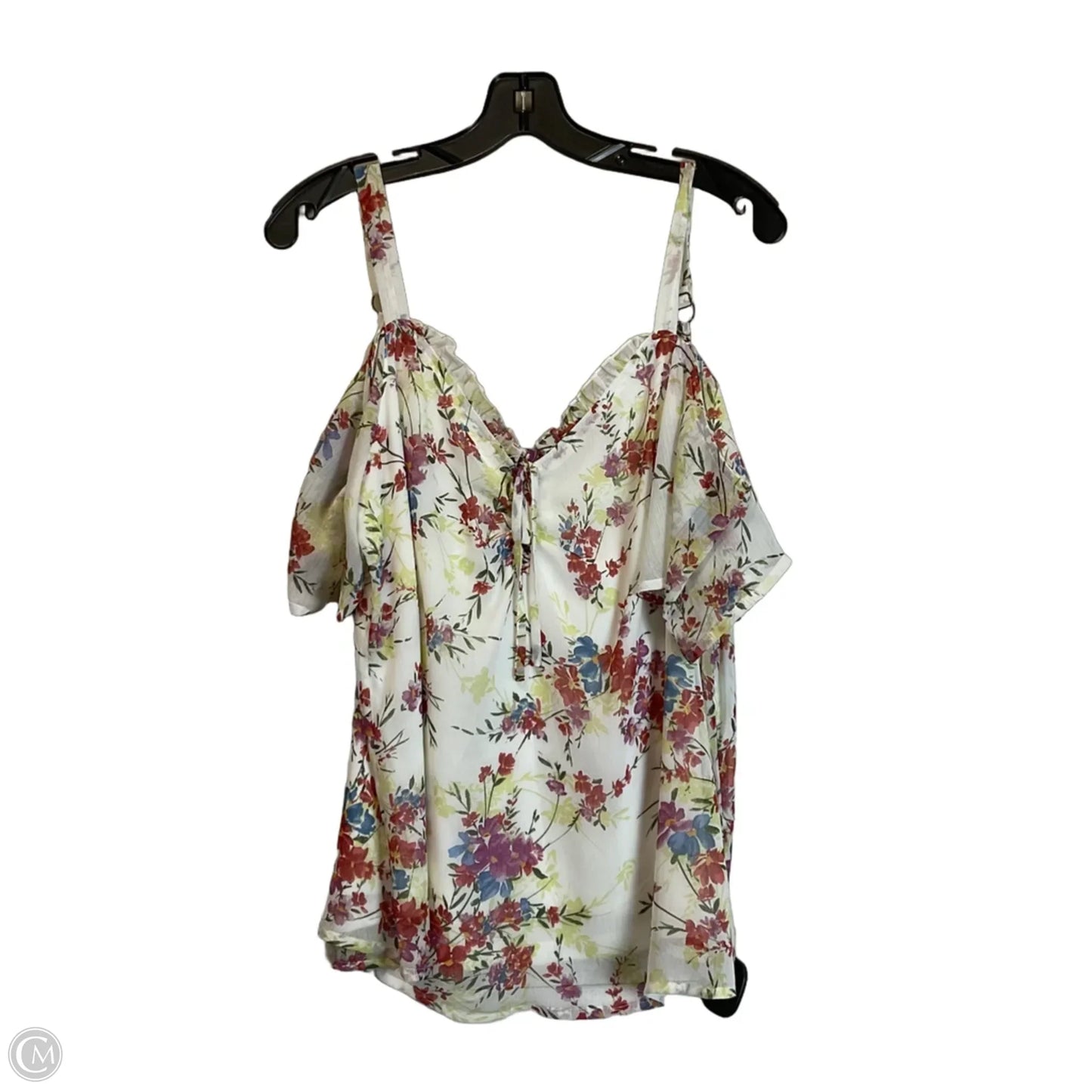 Top Short Sleeve By Maurices In Floral Print, Size: M