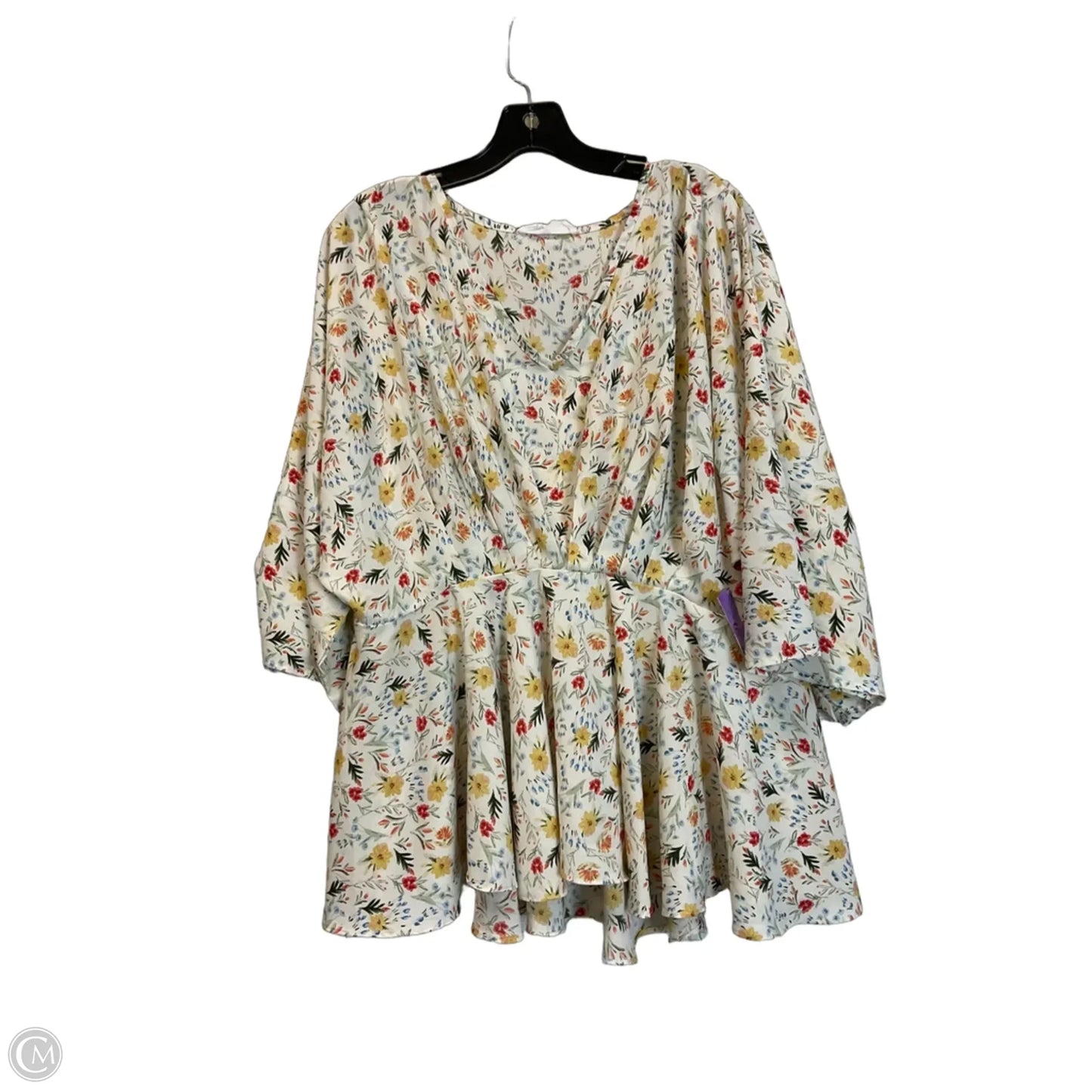 Top 3/4 Sleeve By Clothes Mentor In White, Size: M
