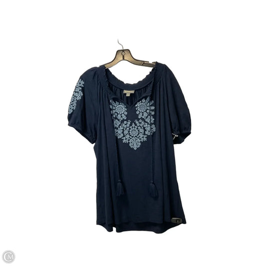 Top Short Sleeve By Style And Company In Navy, Size: 1x