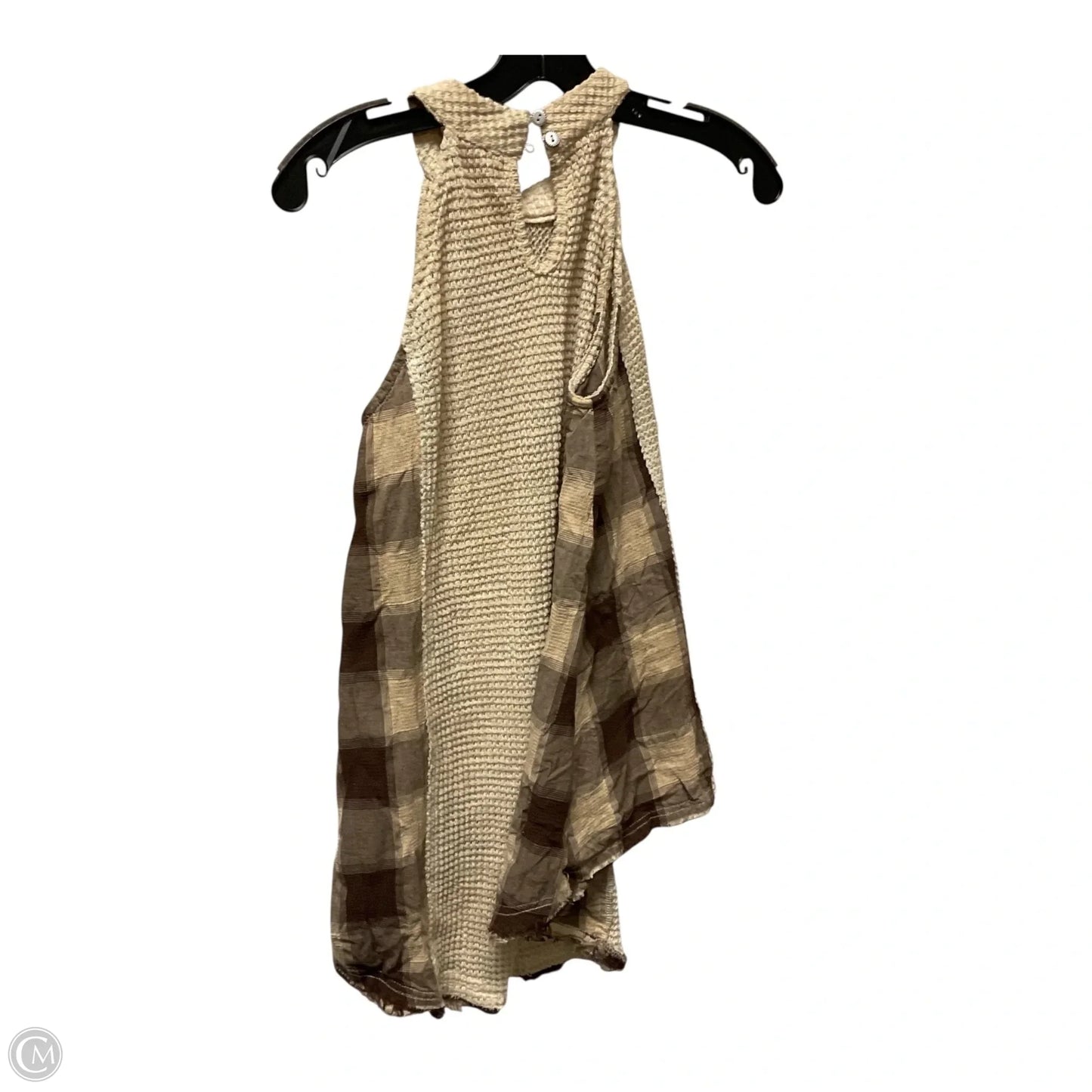 Top Sleeveless By Pol In Tan, Size: S