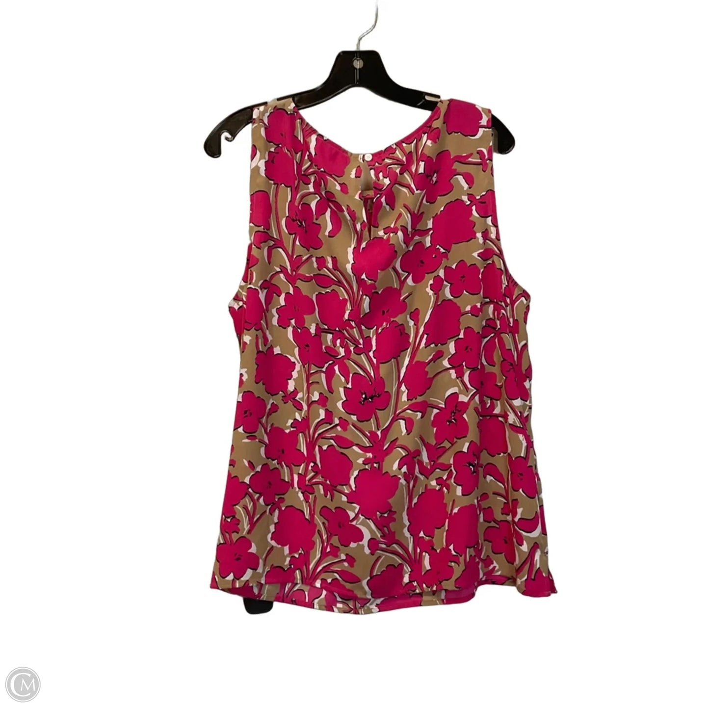 Top Sleeveless By Loft In Brown & Pink, Size: Xl