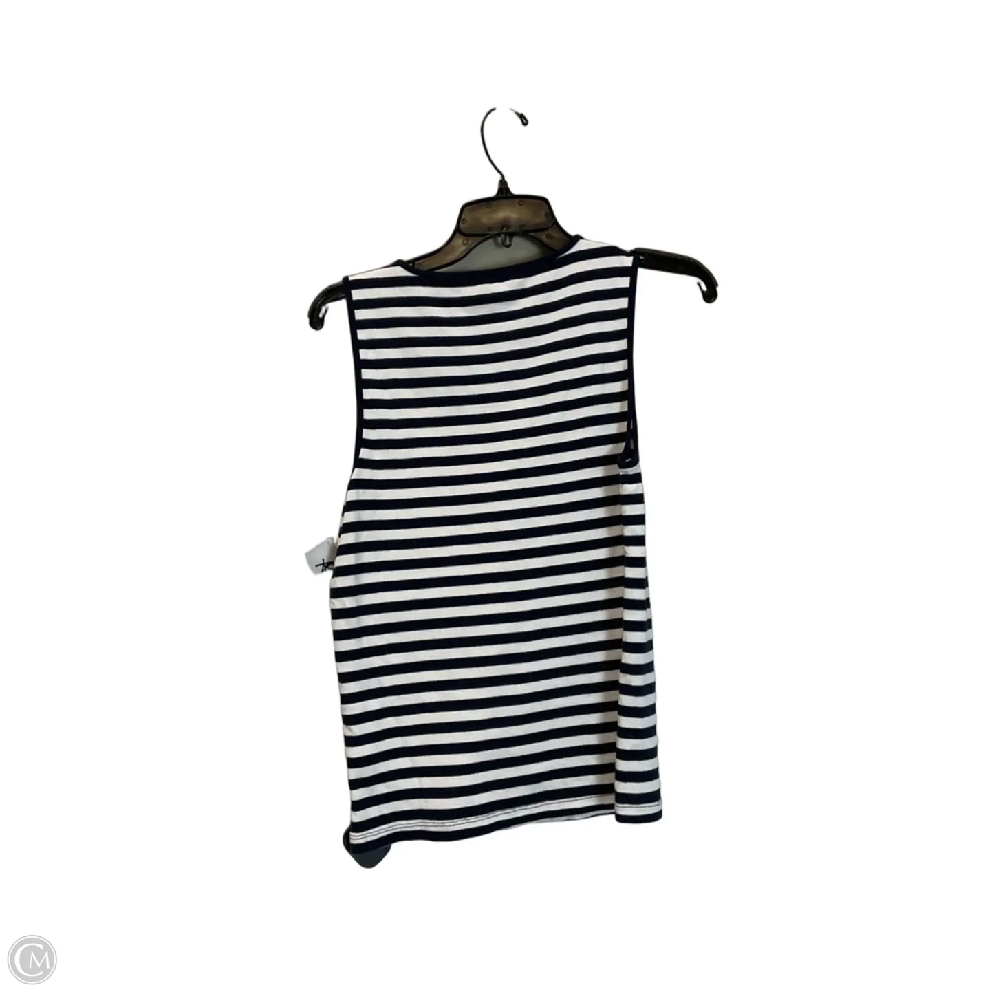 Top Sleeveless By J. Crew In Blue & White, Size: L