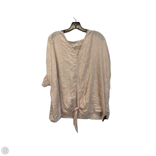 Top Short Sleeve By Max Studio In Pink, Size: 1x