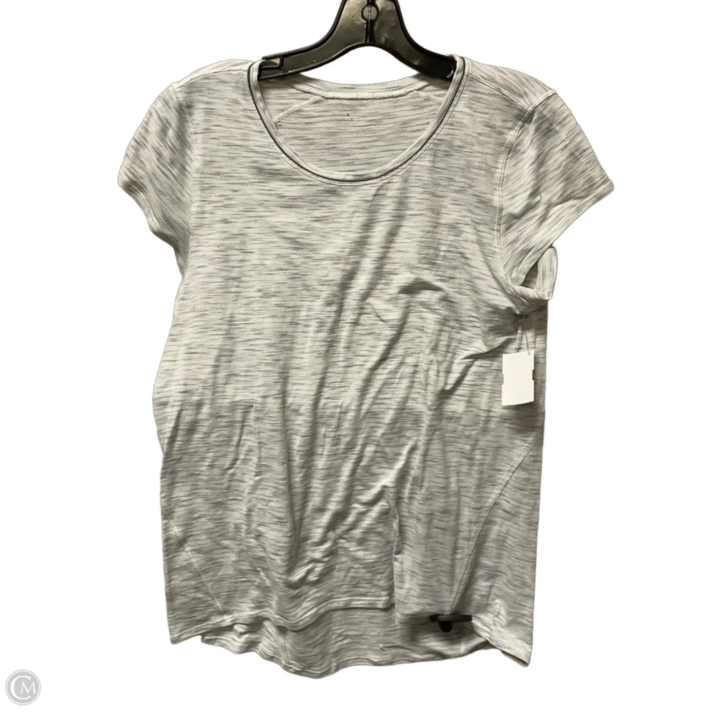 Athletic Top Short Sleeve By Lululemon In Grey, Size: L