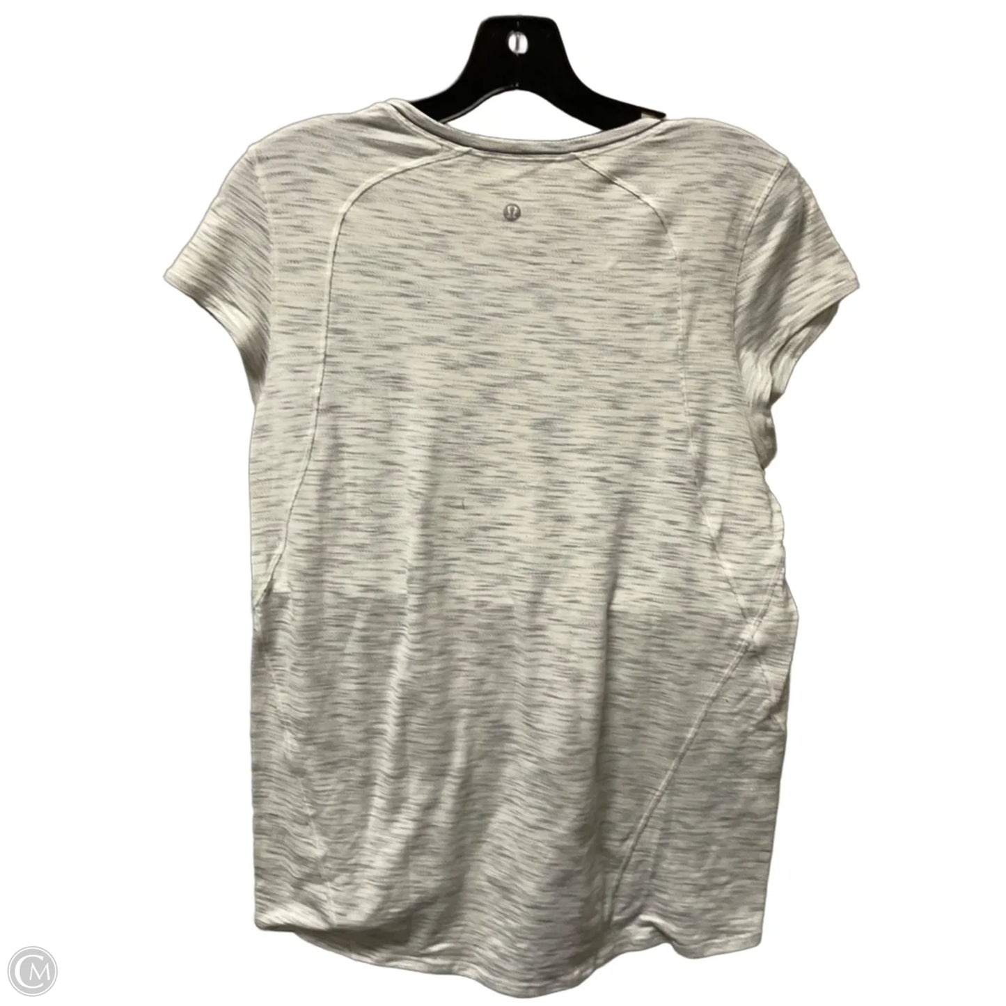 Athletic Top Short Sleeve By Lululemon In Grey, Size: L