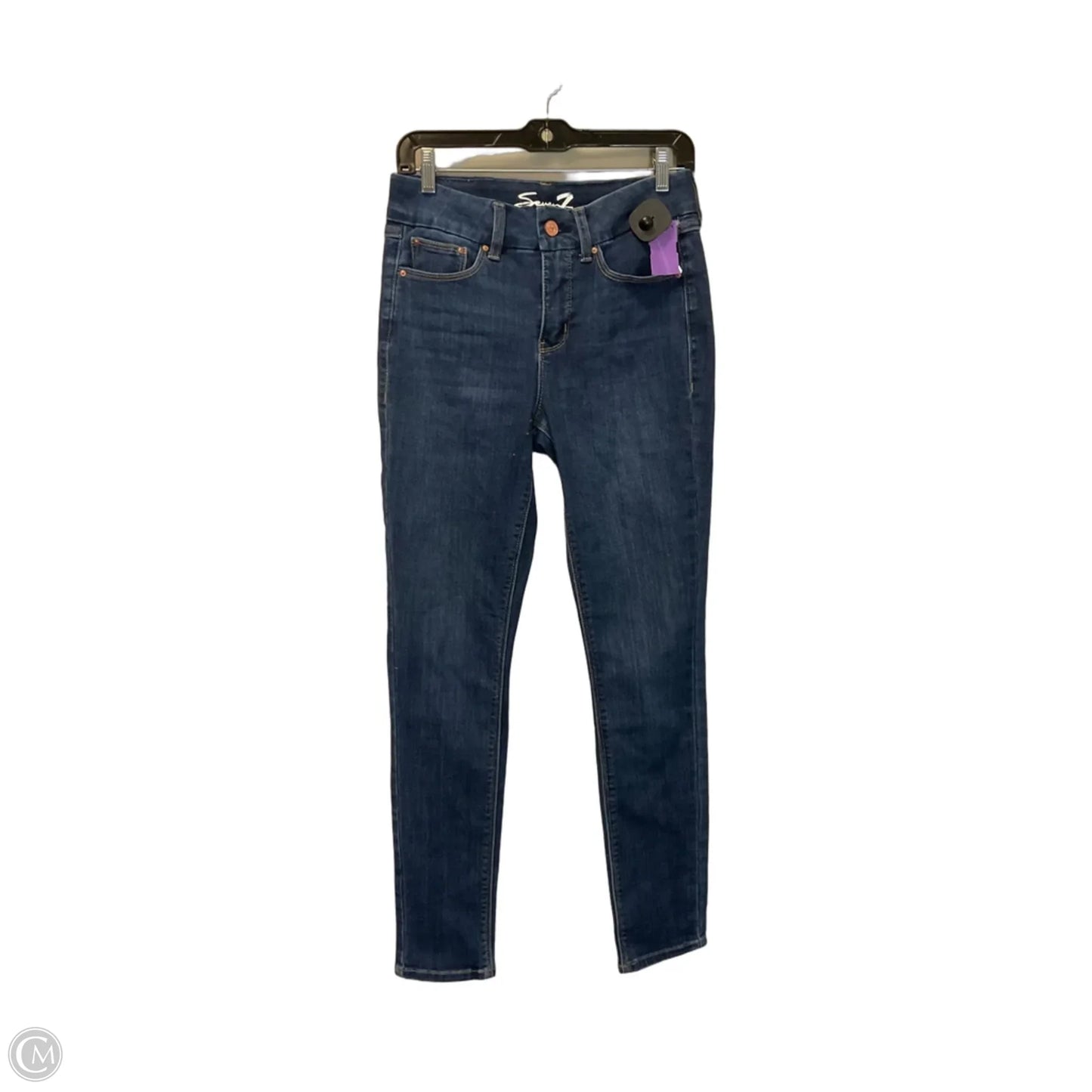 Jeans Straight By Seven 7 In Blue Denim, Size: 4