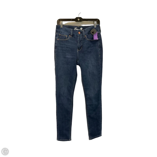 Jeans Straight By Seven 7 In Blue Denim, Size: 4