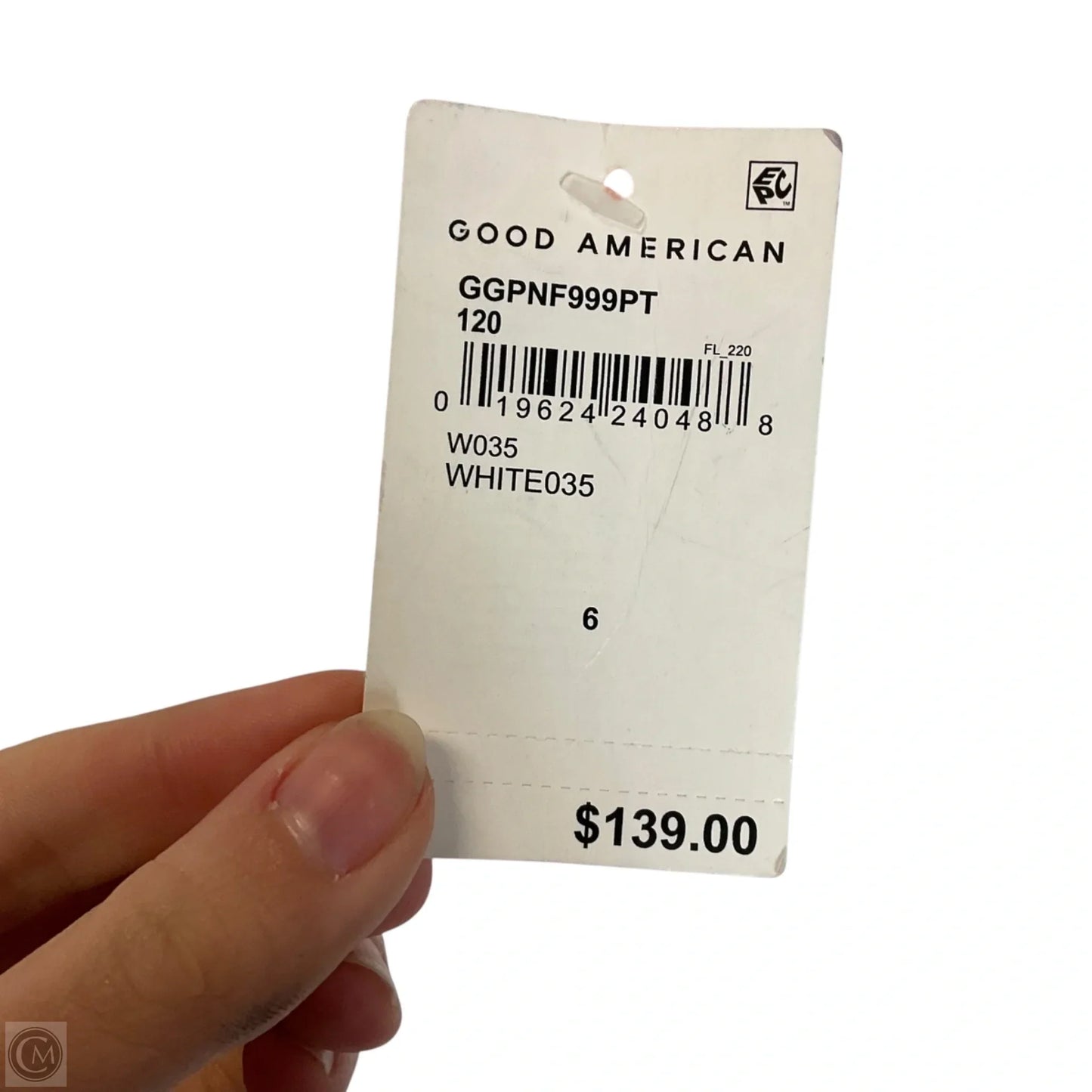 Jeans Straight By Good American In White Denim, Size: 6