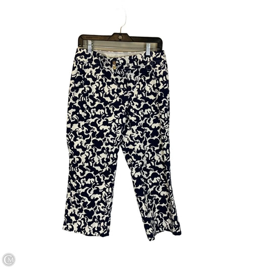 Pants Designer By Lilly Pulitzer In Blue & White, Size: 4