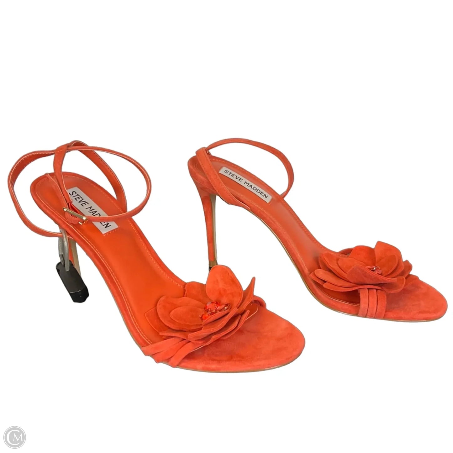 Sandals Heels Stiletto By Steve Madden In Orange, Size: 9.5