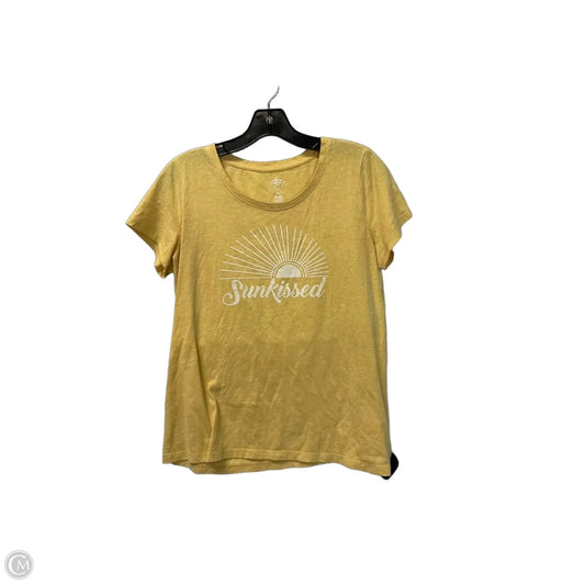 Top Short Sleeve Basic By St Johns Bay In Yellow, Size: M