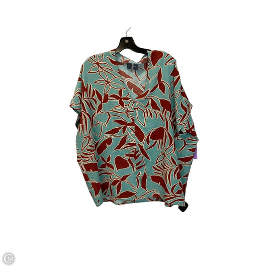 Top Short Sleeve By Hudson In Green & Orange, Size: L