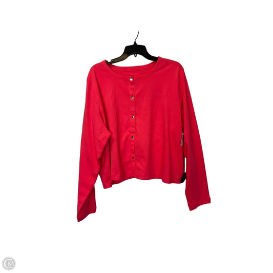 Top Long Sleeve Basic By Isaac Mizrahi Live Qvc In Red, Size: 2x