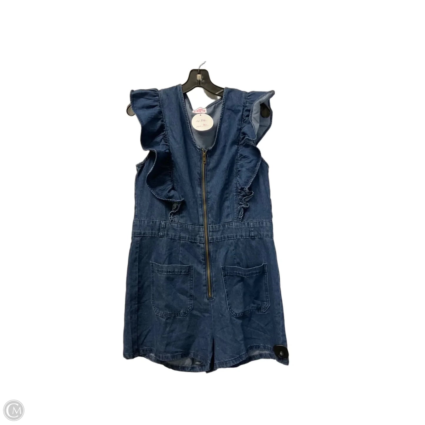 Romper By Almost Pink In Blue Denim, Size: M