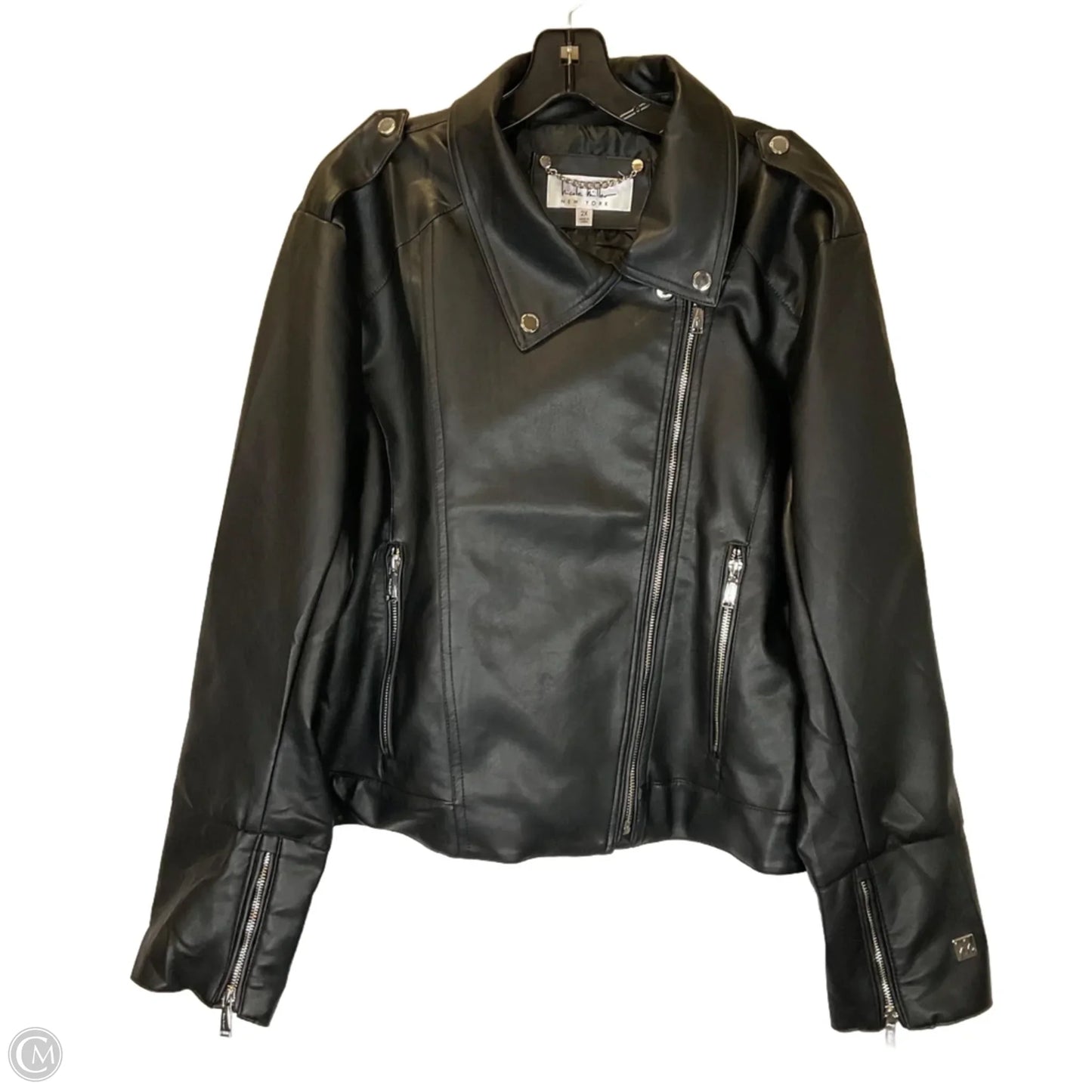 Jacket Moto By Nicole Miller In Black, Size: 2x