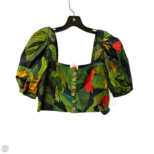 Top Short Sleeve Designer By Farm Rio In Green, Size: M
