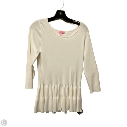 Top Long Sleeve Designer By Lilly Pulitzer In White, Size: M