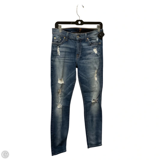 Jeans Skinny By 7 For All Mankind In Blue Denim, Size: 6